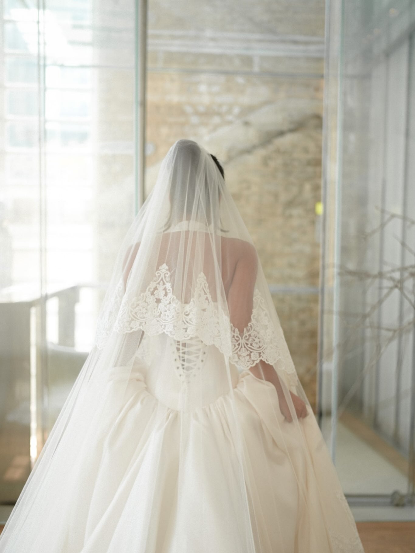 Halter Ball Gown Wedding Dress with Dropped Waist