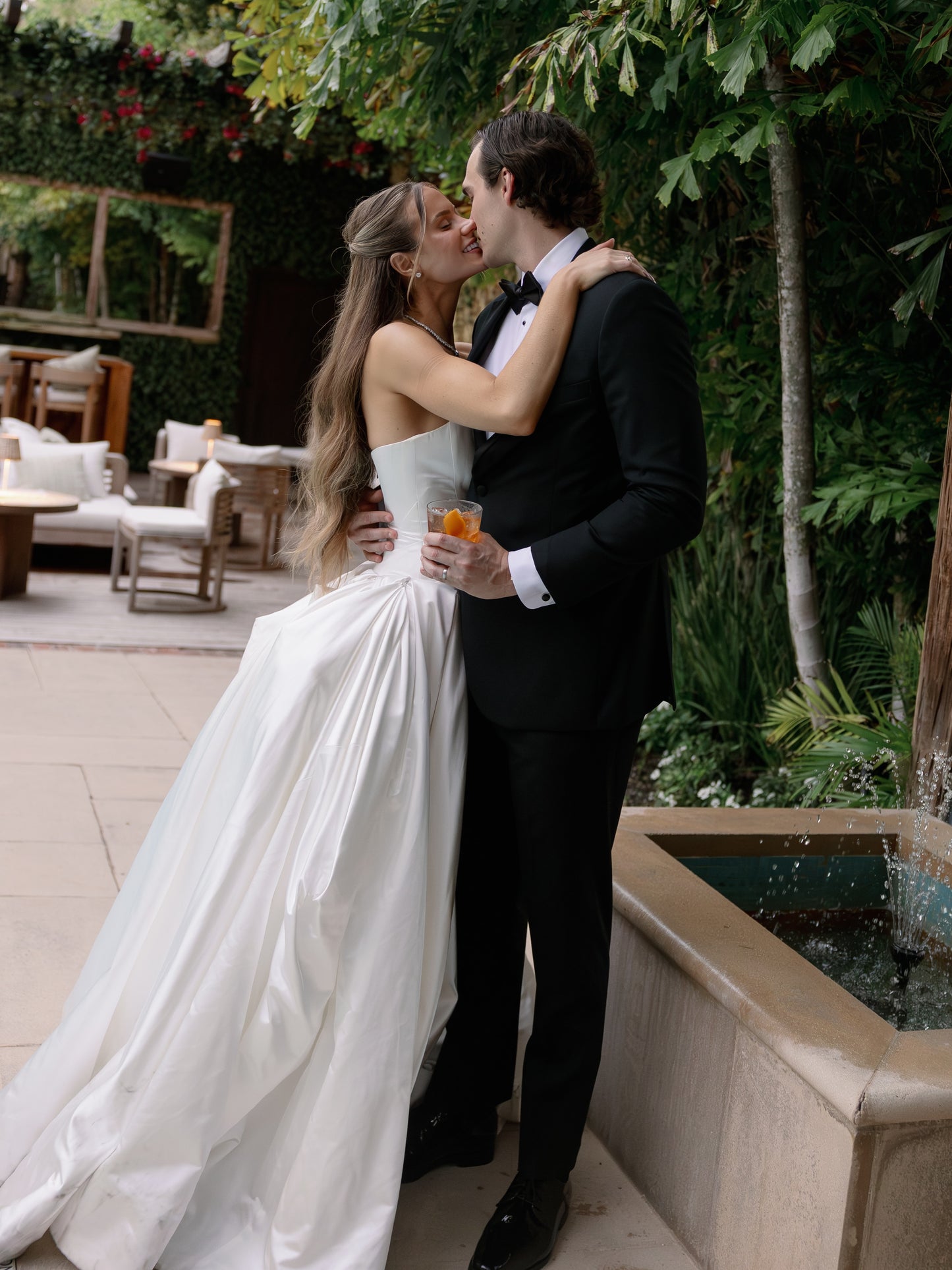 Strapless Basque Waist Ball Gown Wedding Dress