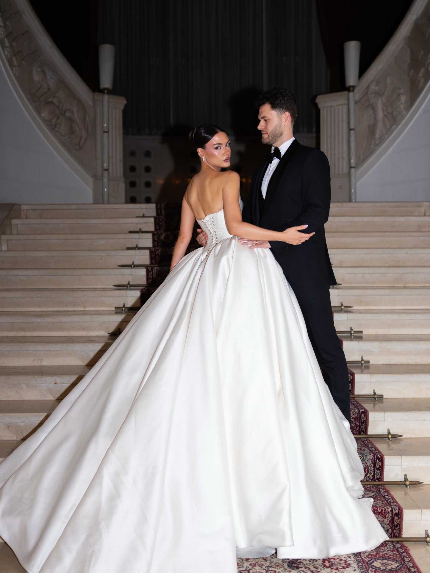 Strapless Ball Gown Wedding Dress with Corset Back