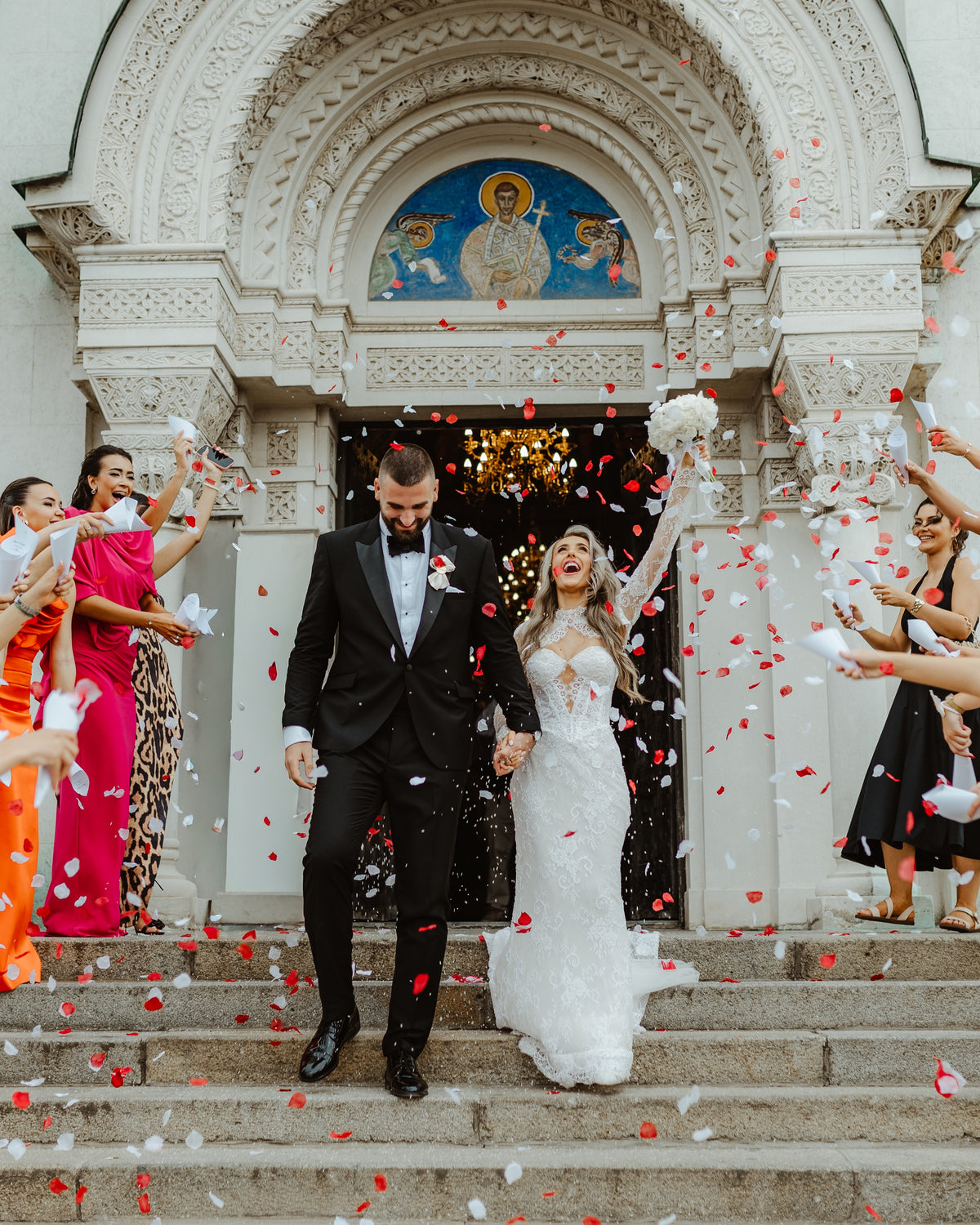 High Neck Lace Mermaid Wedding Dress with Cut-Out