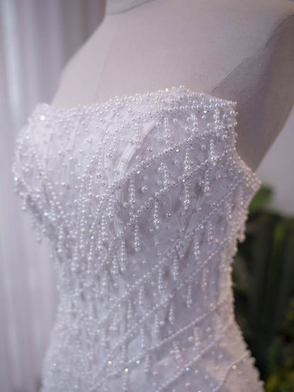Strapless Beaded Fringe Mini Cocktail Dress