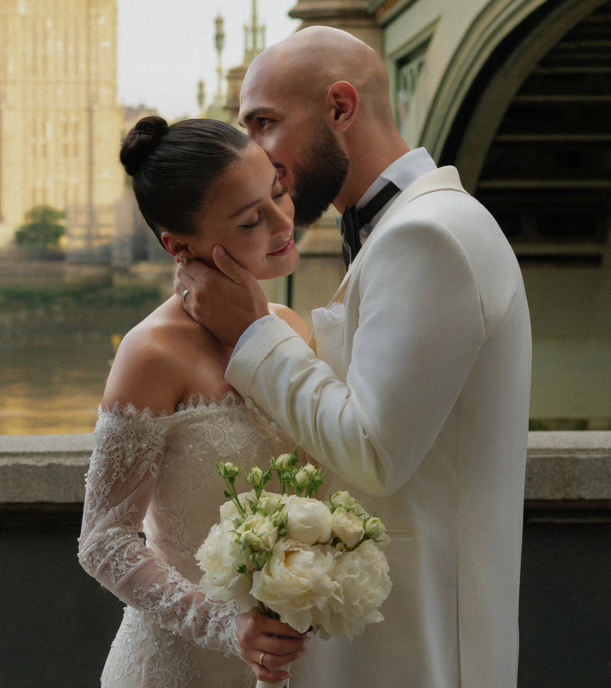 Off-the-Shoulder Long Sleeve Lace Mermaid Wedding Dress