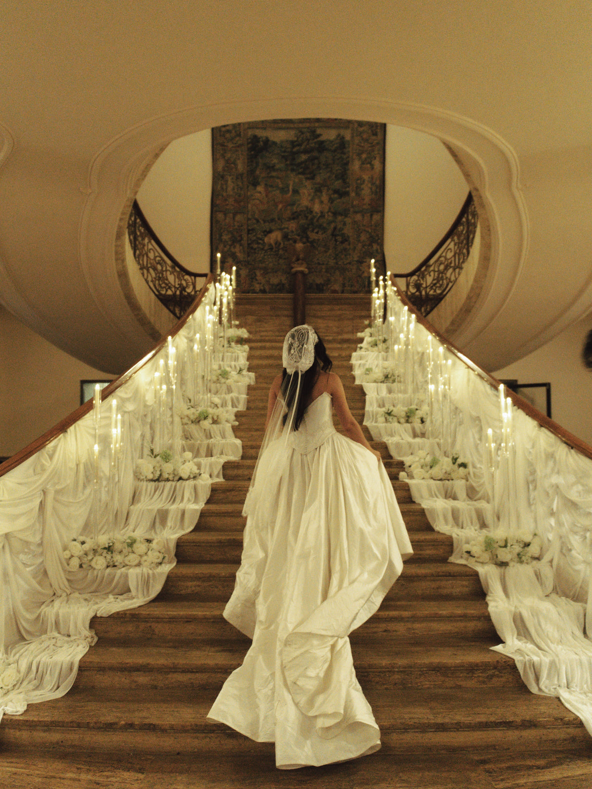 Strapless Basque Waist Ball Gown Wedding Dress