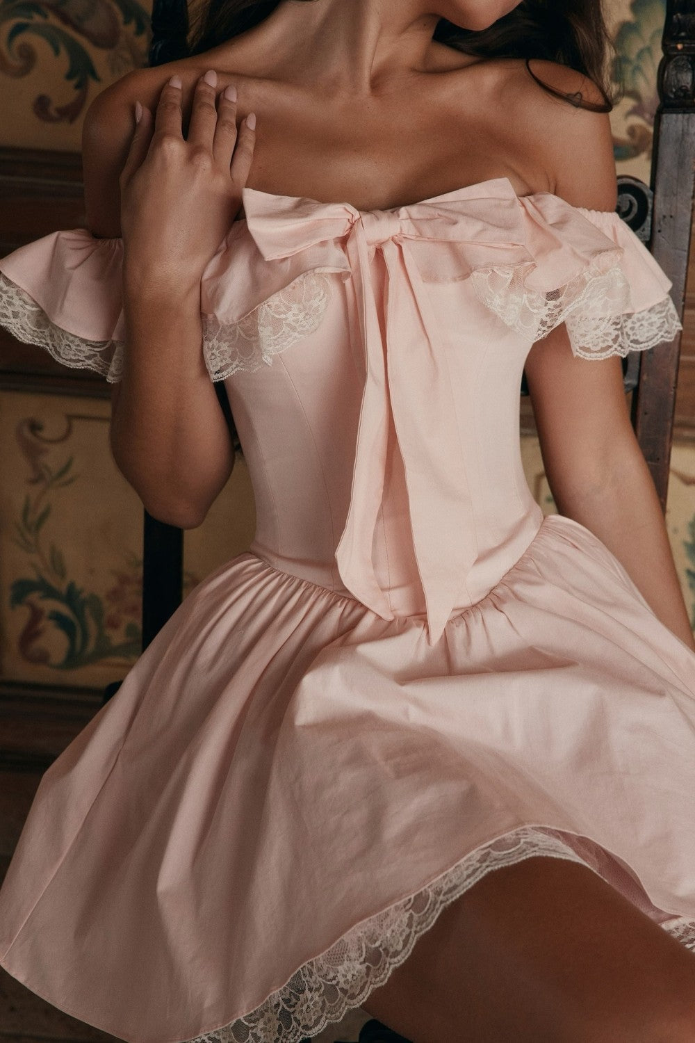 Romantic Off-the-Shoulder Corset Mini Dress