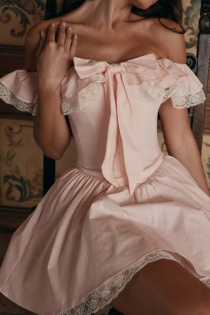 Romantic Off-the-Shoulder Corset Mini Dress