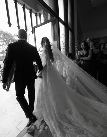 Lace Ball Gown Wedding Dress with Long Sleeves