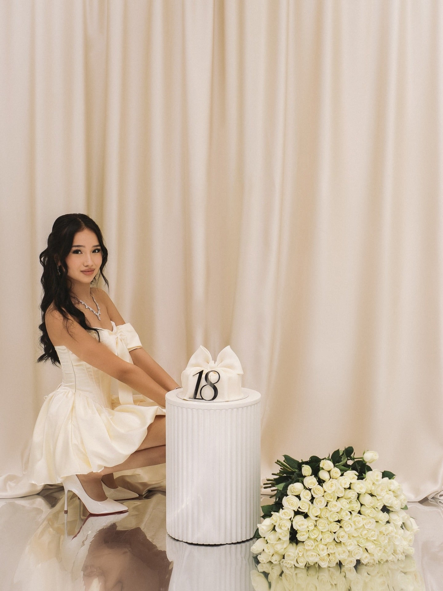 Strapless Bow Corset Bubble Mini Dress