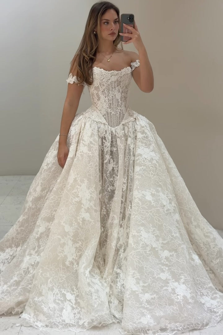 Corset Lace Ball Gown Wedding Dress