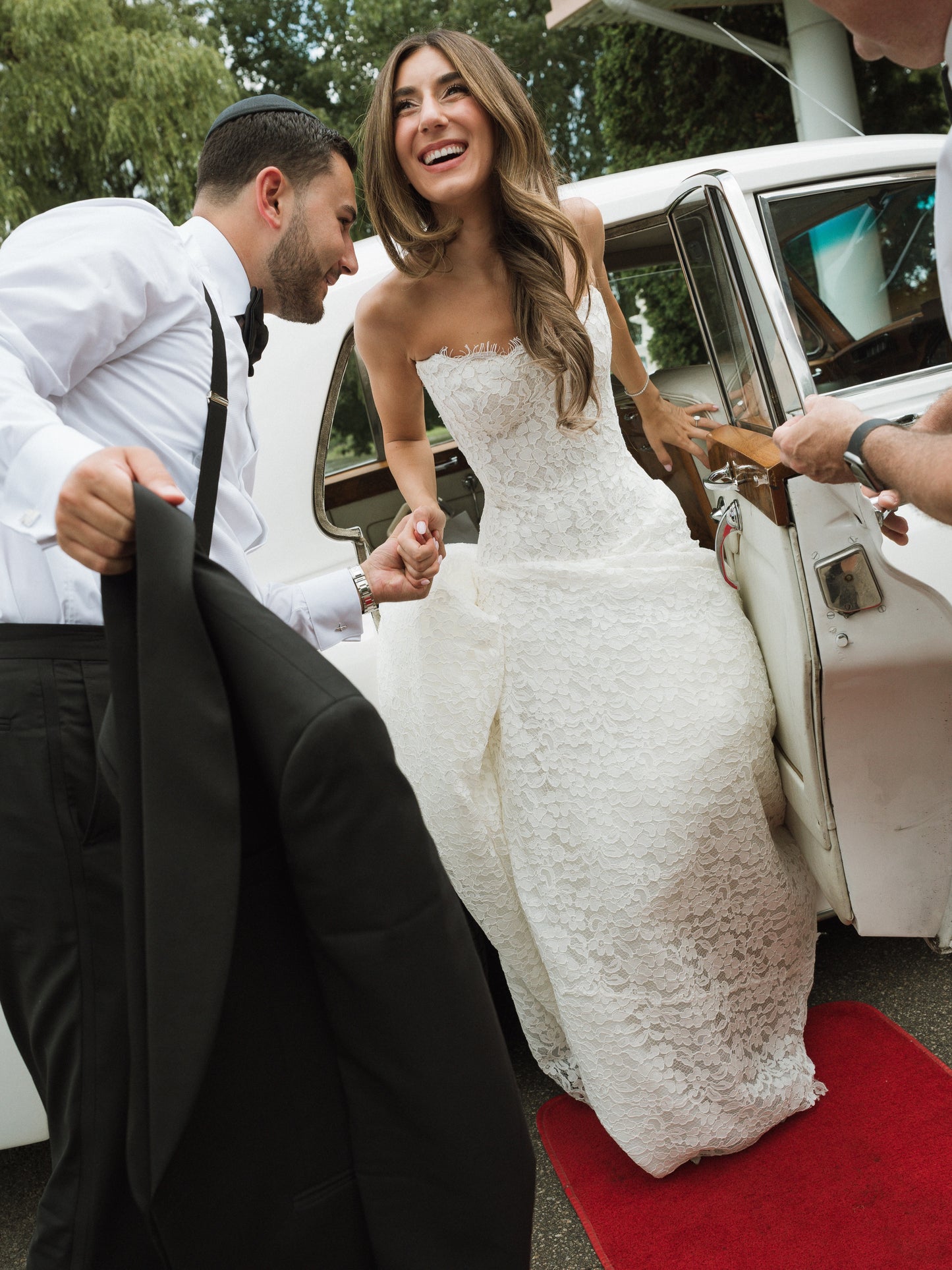 Strapless Lace A-Line Wedding Dress with Train