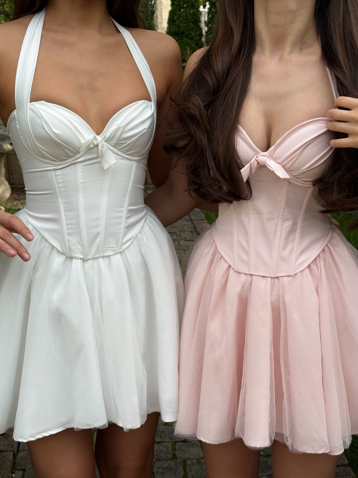 Sweetheart Halter Corset Lace-Up Mini Dress