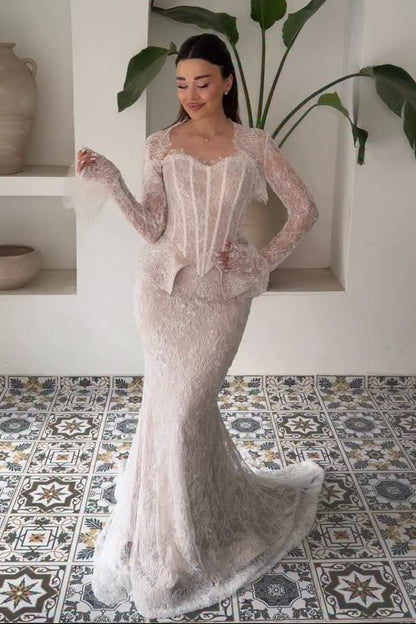 Corset Lace Mermaid Wedding Dress