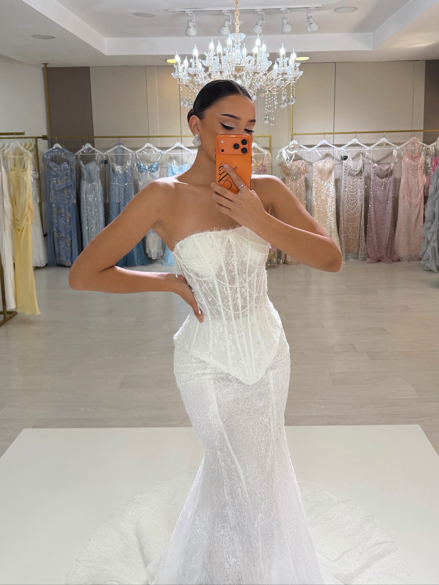Strapless Lace Corset Mermaid Wedding Dress