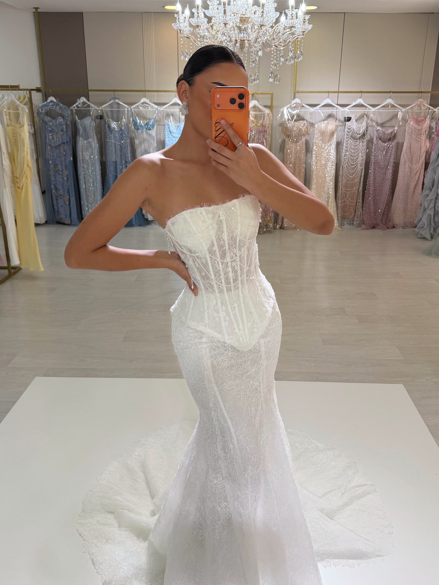 Strapless Lace Corset Mermaid Wedding Dress