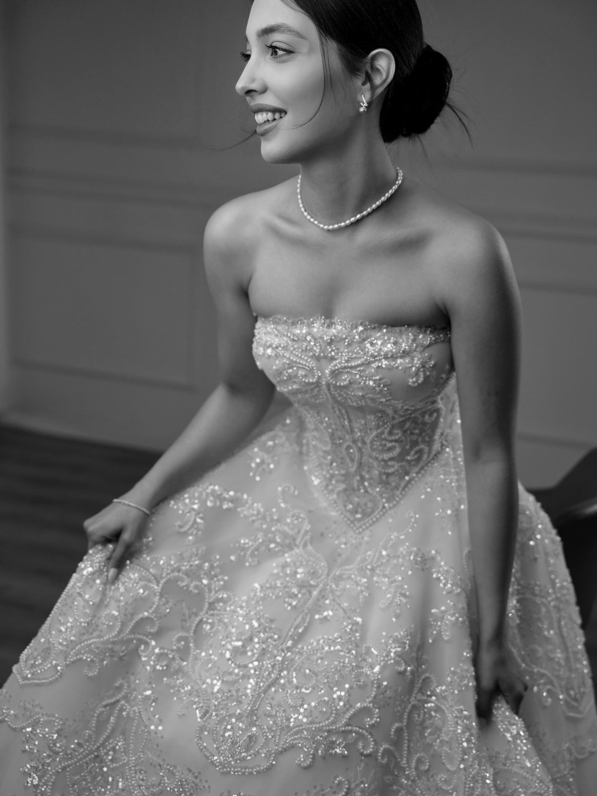 Beaded Embroidered Ball Gown Wedding Dress