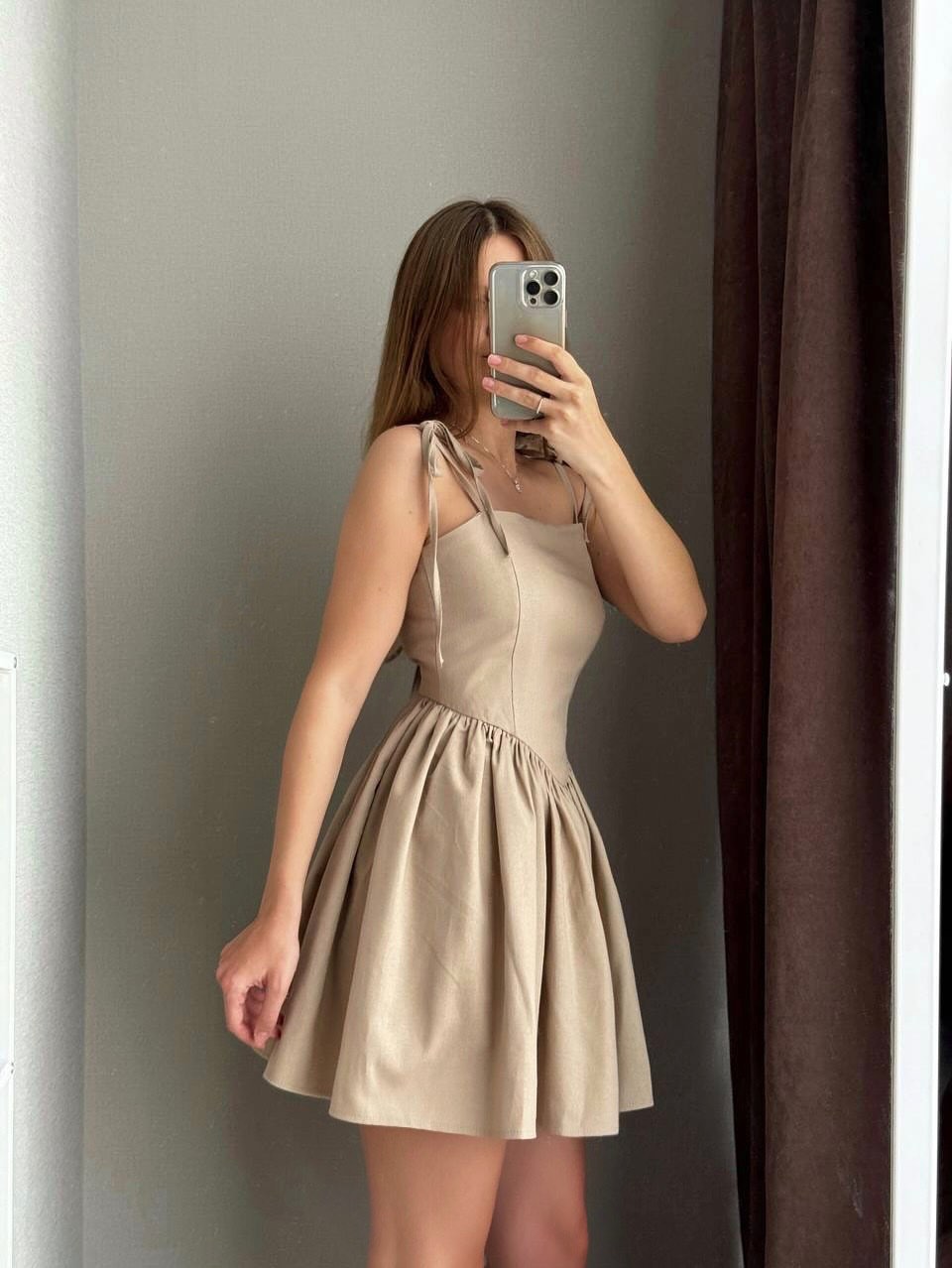 Tie-Strap Corset Mini Dress with Open Back