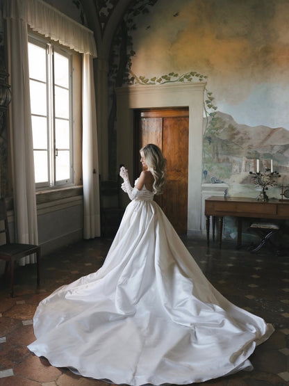 Strapless Satin Ball Gown Wedding Dress