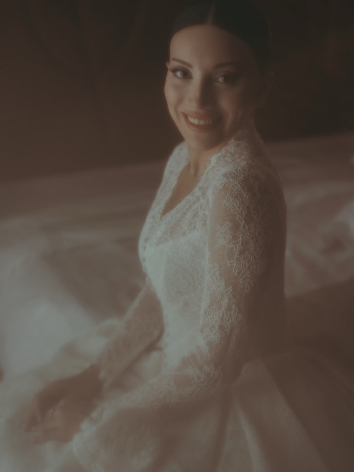 Lace Ball Gown Wedding Dress with Hooded Cape