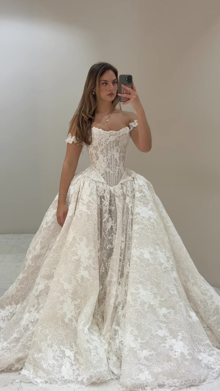 Corset Lace Ball Gown Wedding Dress
