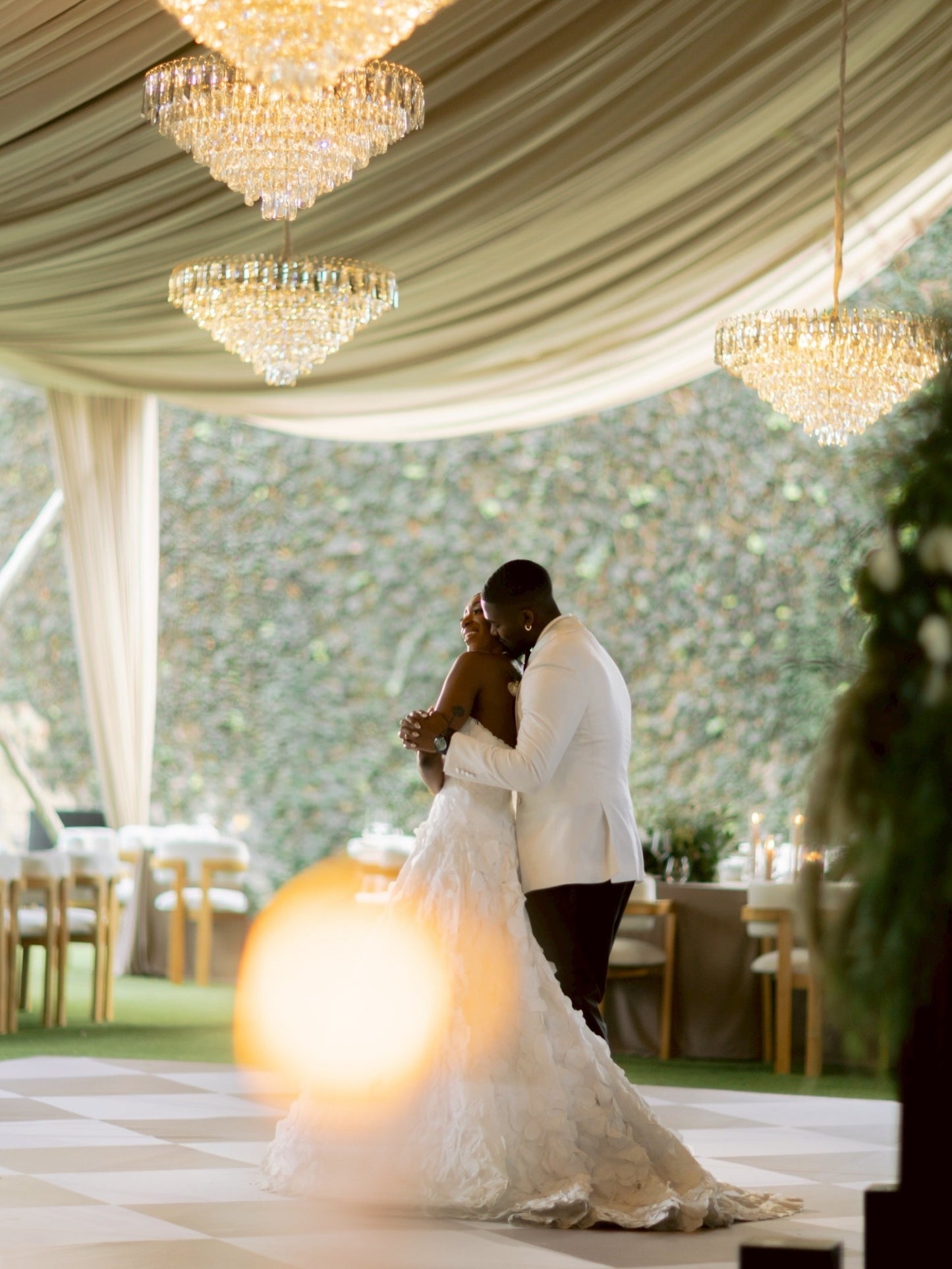 Strapless Ruffled Ball Gown Wedding Dress