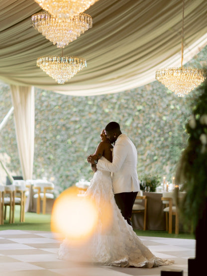 Strapless Ruffled Ball Gown Wedding Dress