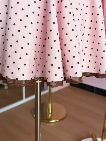 Polka Dot Strapless Fit and Flare Mini Dress