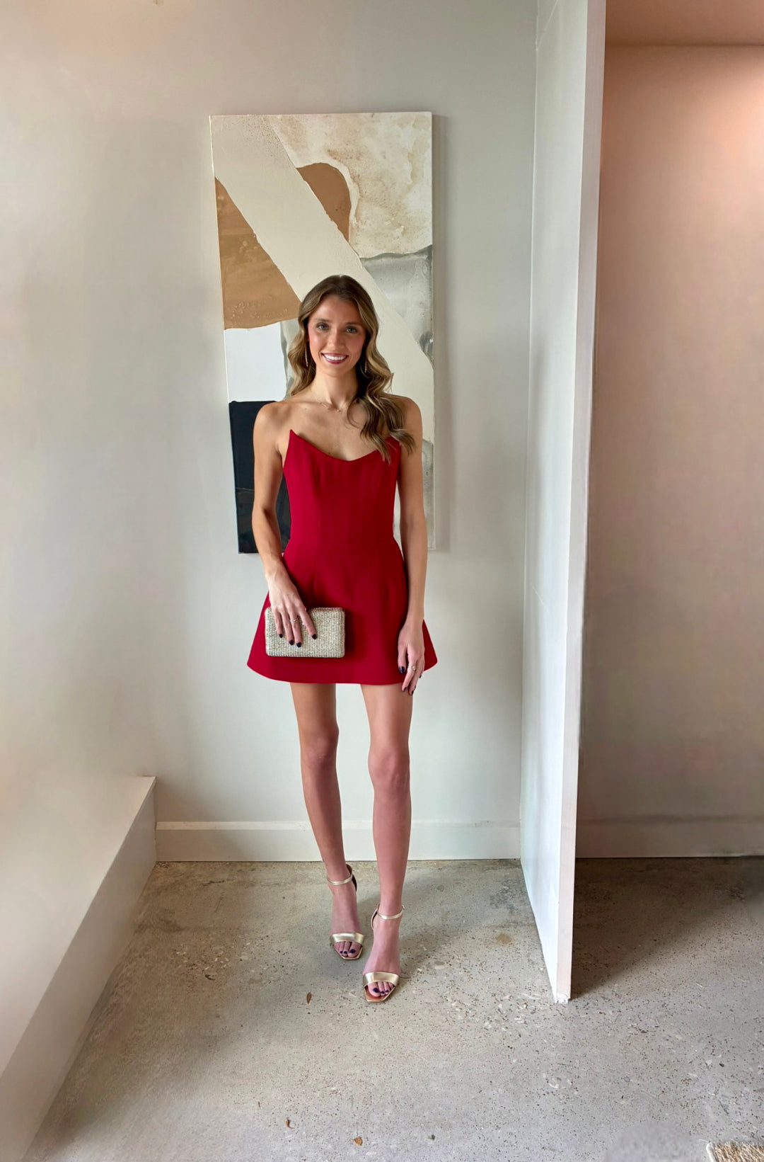 Strapless Sweetheart Fit and Flare Mini Dress