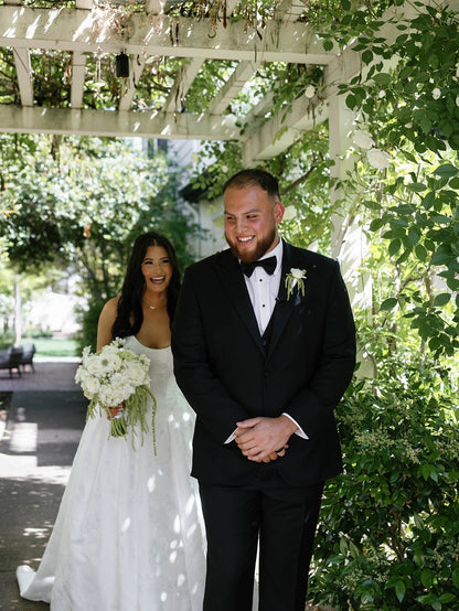 Strapless Ball Gown Wedding Dress with Structured Bodice