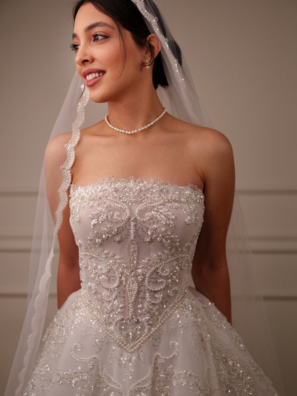 Beaded Embroidered Ball Gown Wedding Dress