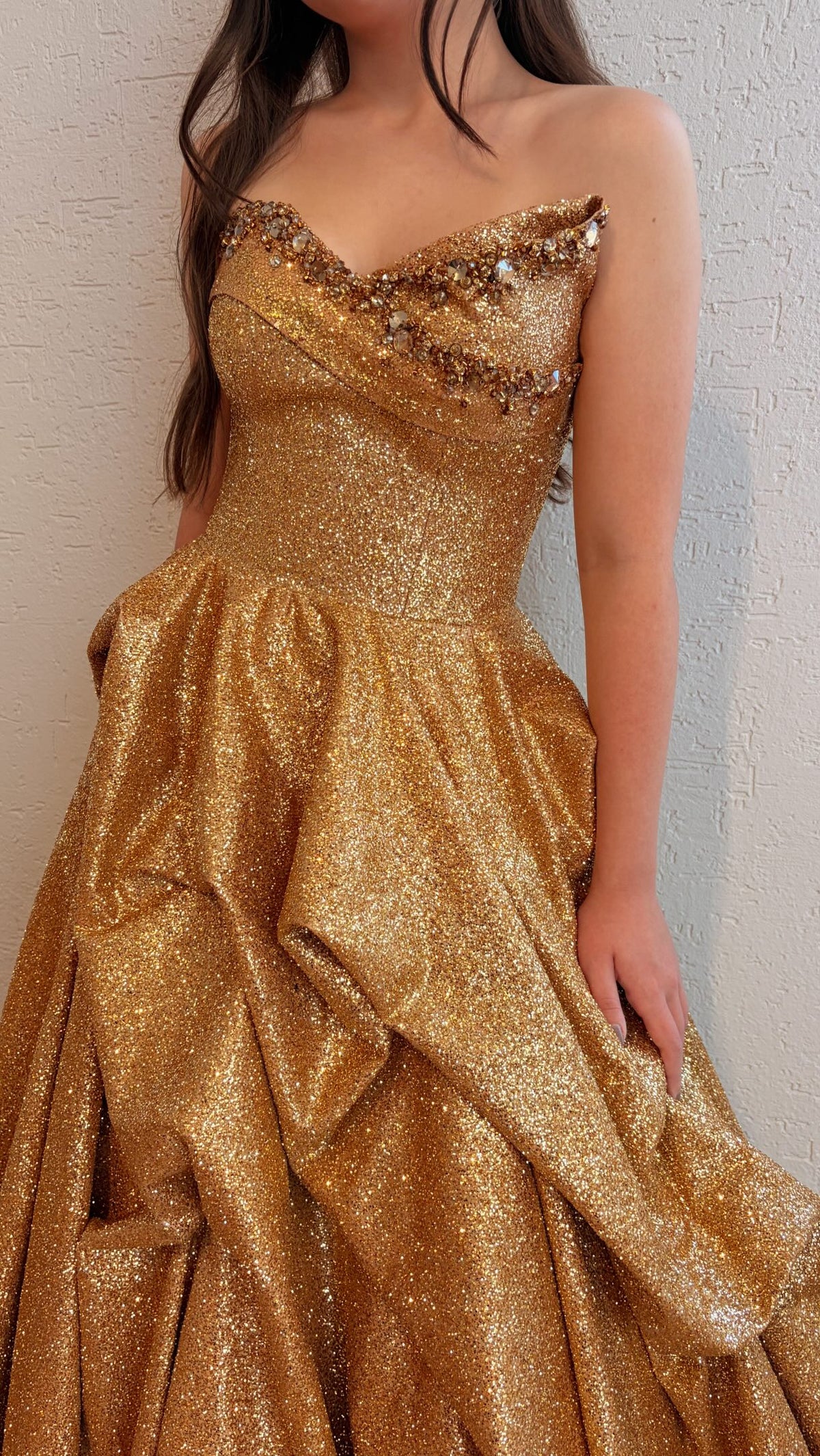 Glitter Ball Gown with Pick-Up Skirt