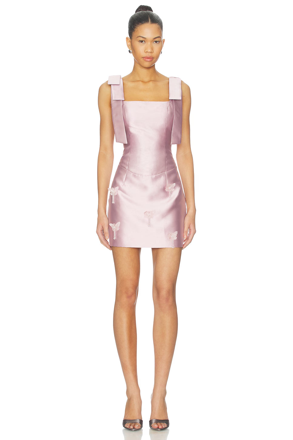 Satin Corset Mini Dress with Bow Details