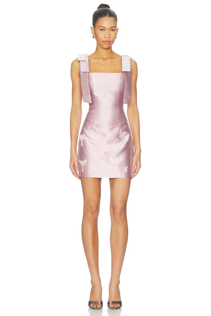 Satin Corset Mini Dress with Bow Details