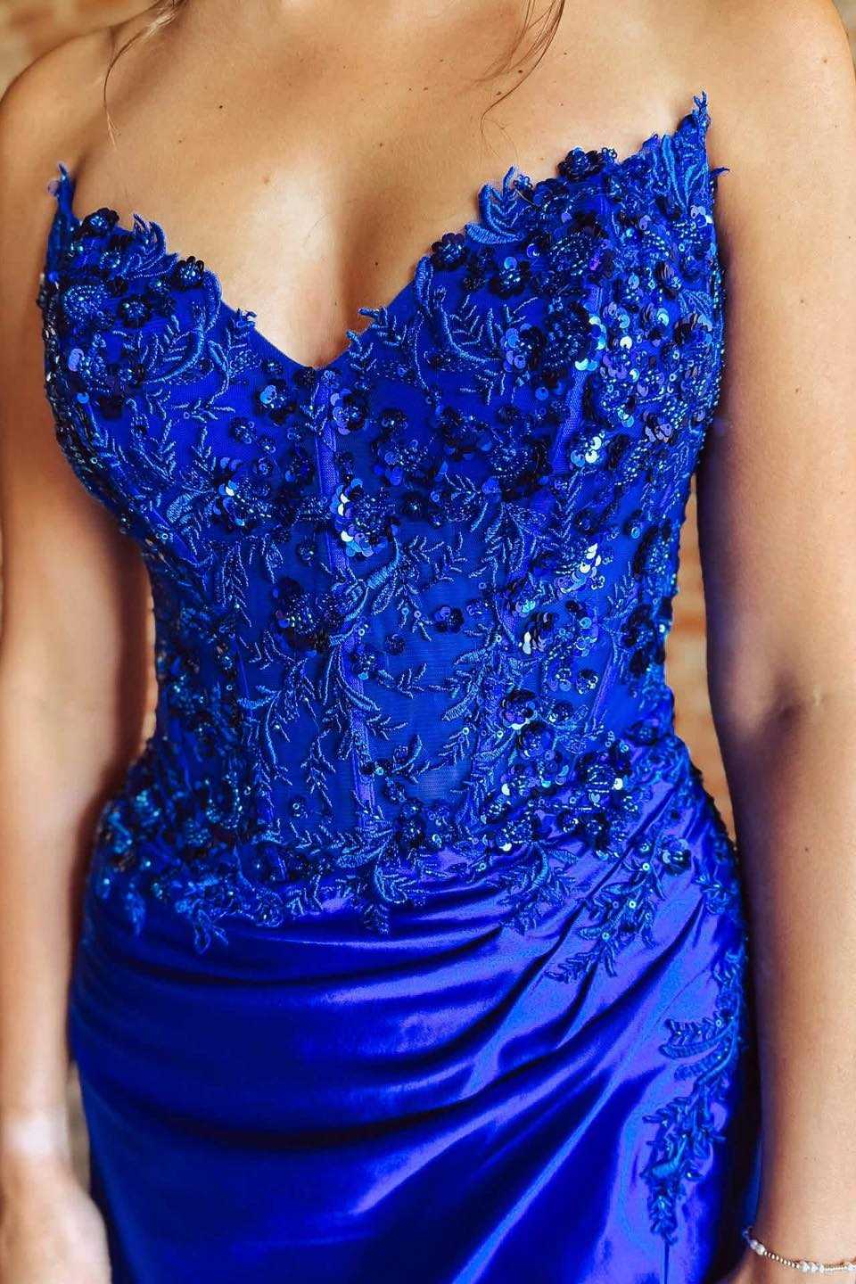 Strapless Sweetheart Beaded Lace Bodycon Mini Dress