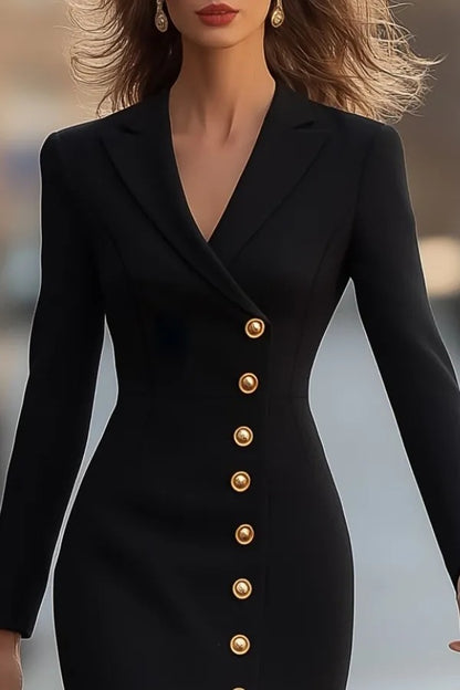 Double-Breasted Mermaid Midi Blazer Dress