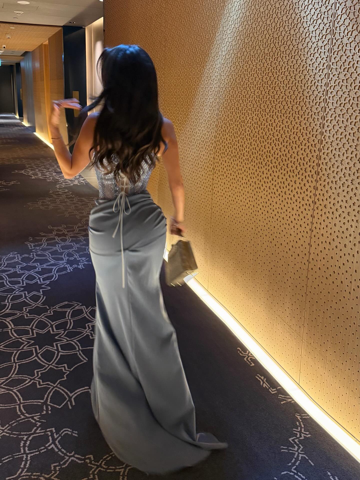 Halter Neck Mermaid Evening Gown with Corset Back