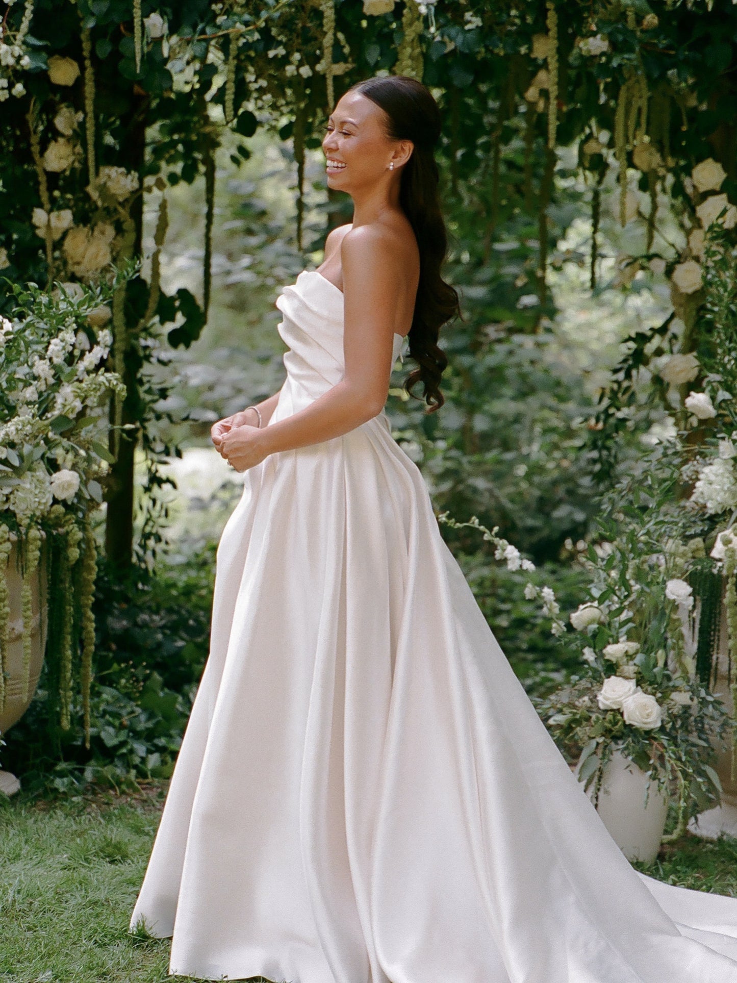 Strapless Ruched Bodice A-Line Wedding Dress