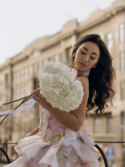 One-Shoulder Tiered Organza Ruffled Mini Dress