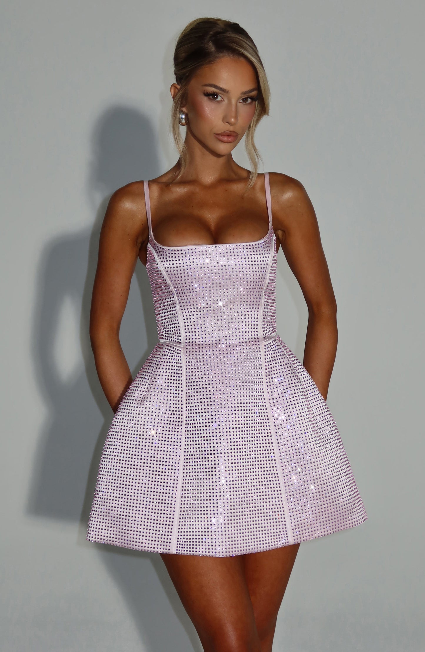 Rhinestone Corset A-Line Mini Dress