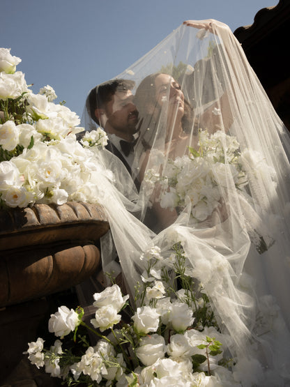 Strapless Satin A-Line Wedding Gown with Sweeping Train
