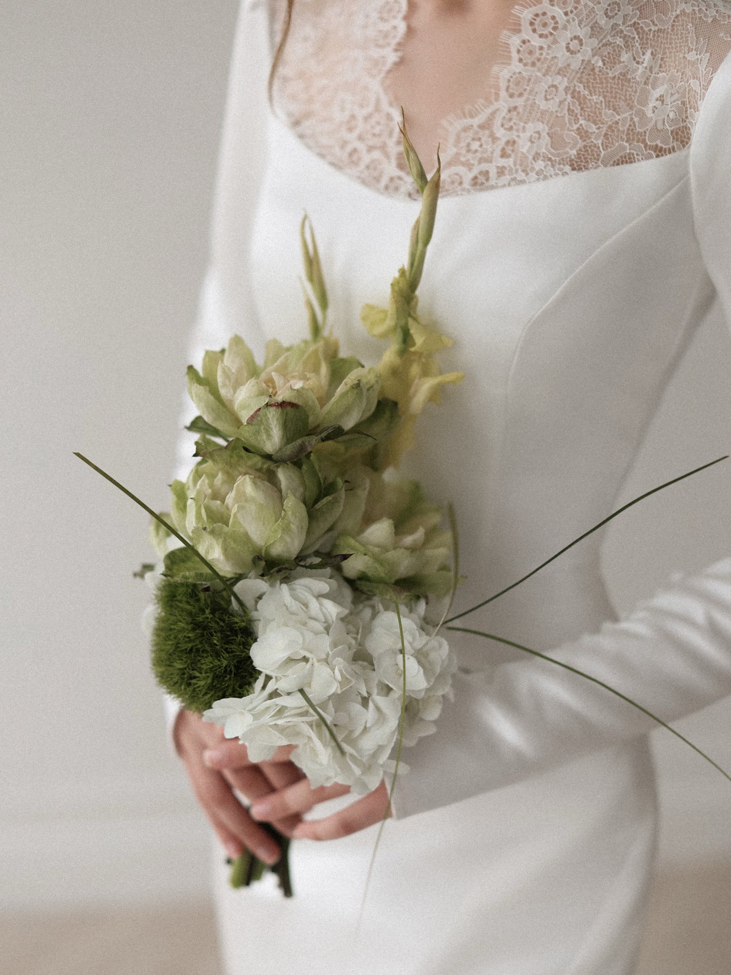Long Sleeve Mermaid Wedding Dress with Lace Inset