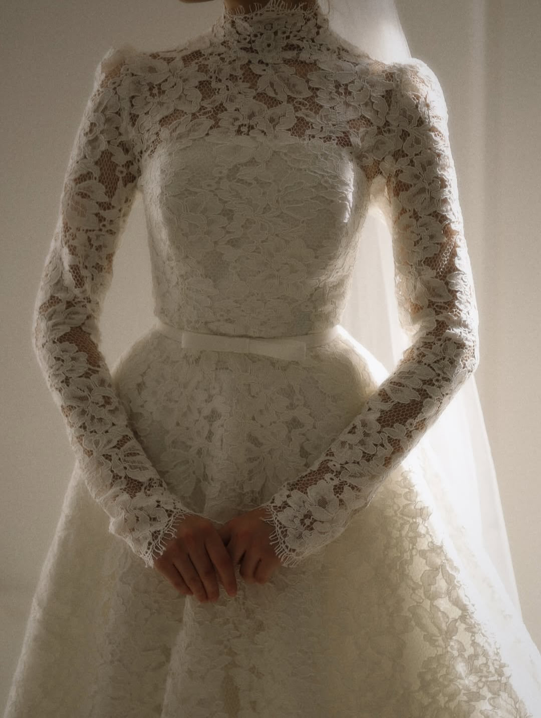 High Neck Lace A-Line Wedding Dress