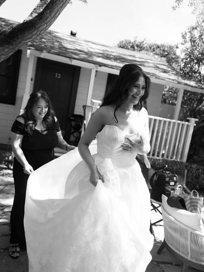 Strapless Ball Gown Wedding Dress with Structured Bodice