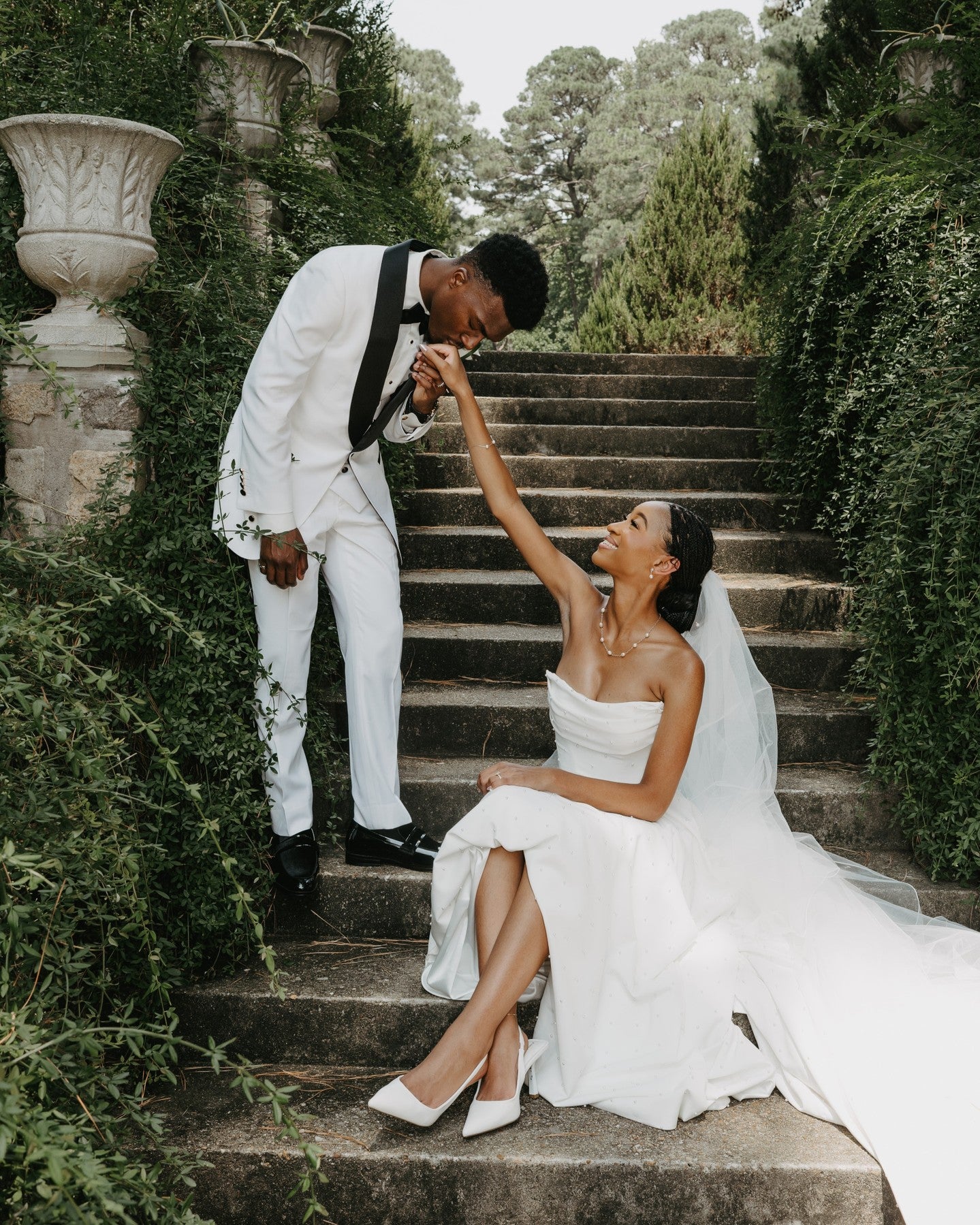Strapless A-Line Wedding Dress with Sweep Train