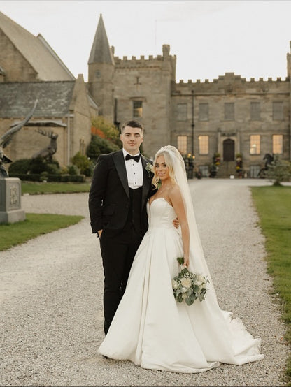 Strapless Sweetheart Ball Gown Wedding Dress with Train