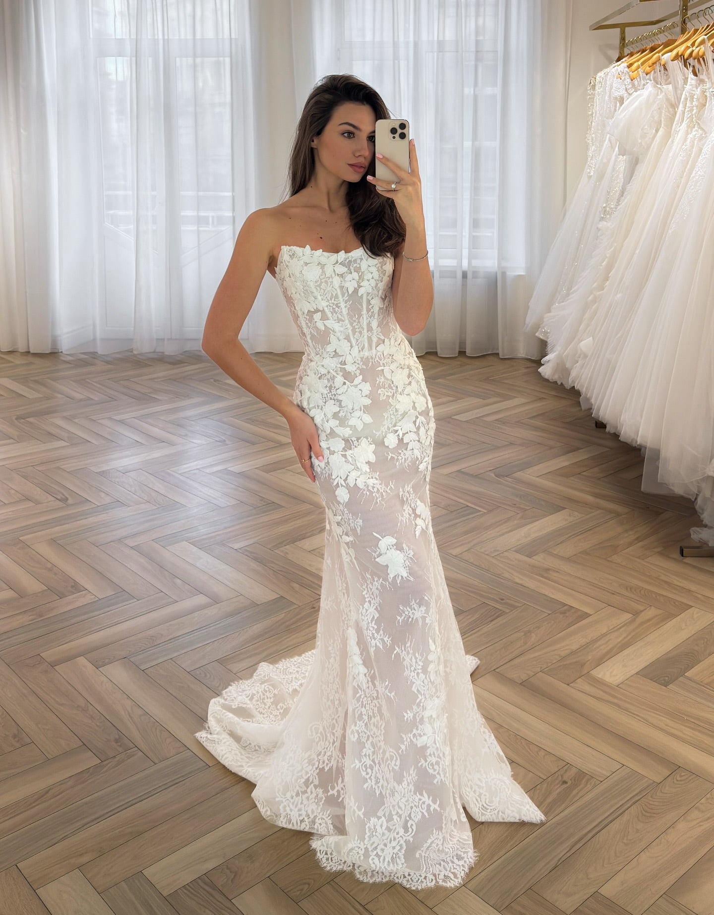 Strapless Lace Corset Mermaid Wedding Dress