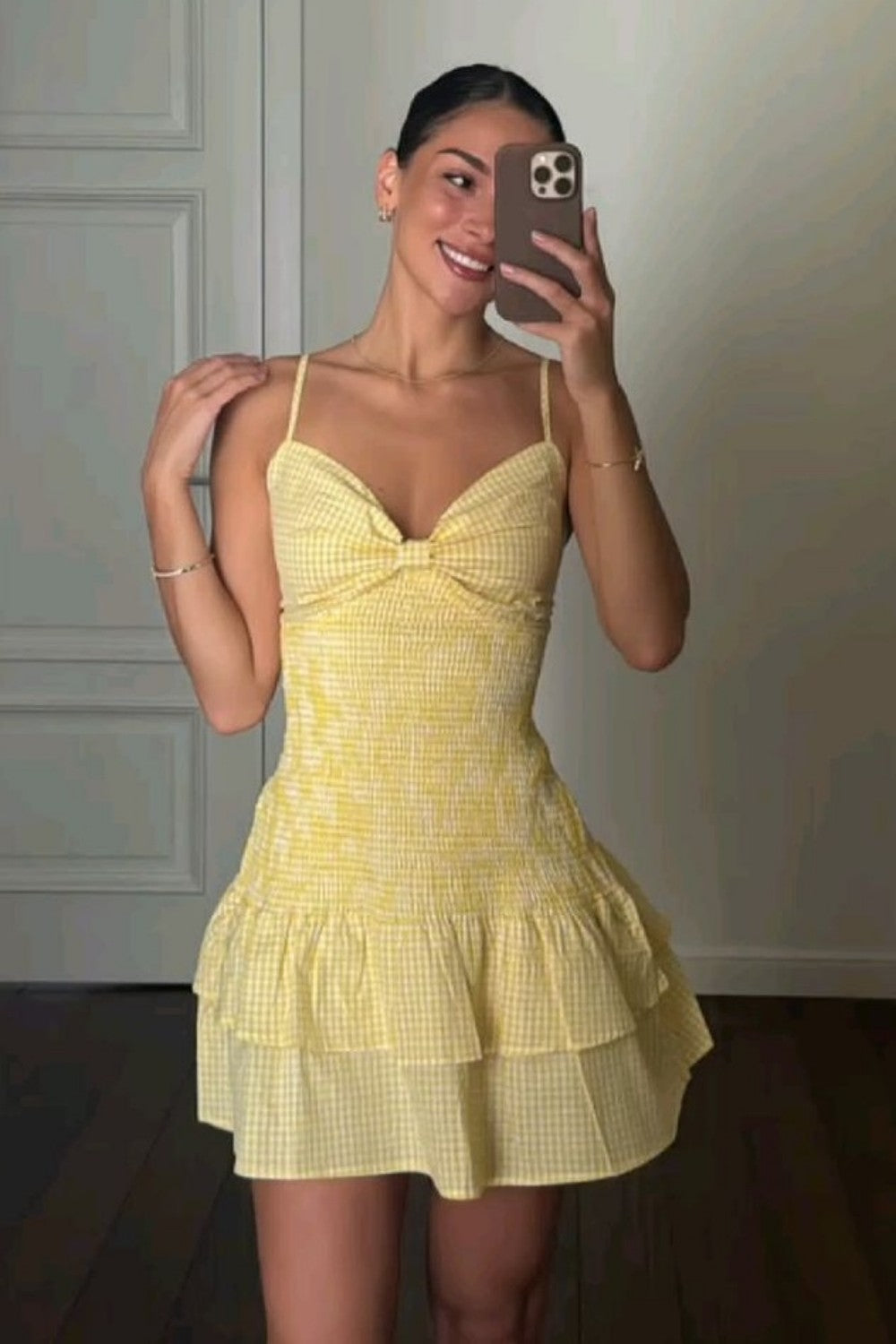 Sweetheart Smocked Tiered Mini Dress