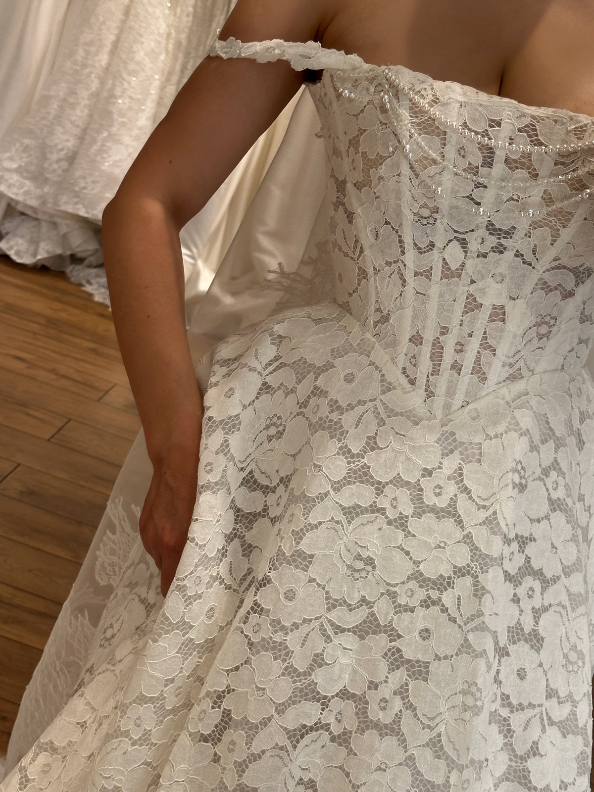 Corset Lace A-Line Wedding Dress with Train