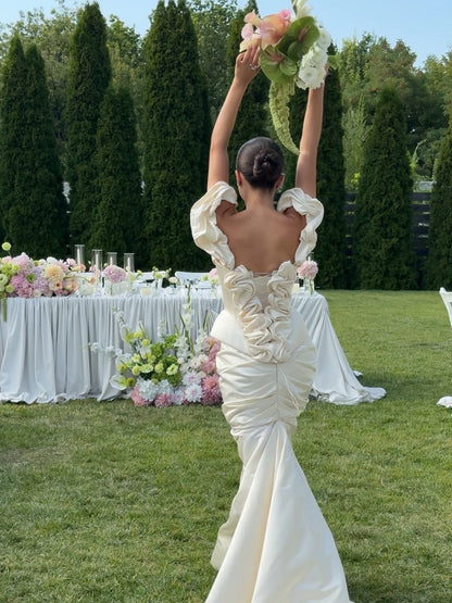 Corset Off-the-Shoulder Ruched Wedding Dress