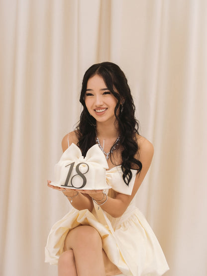 Strapless Bow Corset Bubble Mini Dress