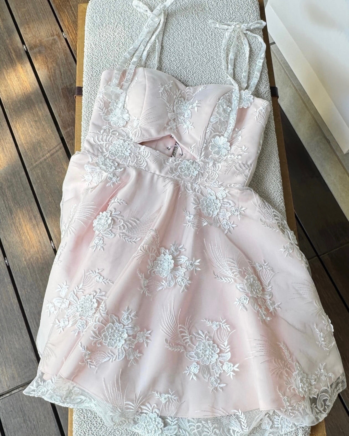 Floral Lace Cut-Out A-Line Mini Dress