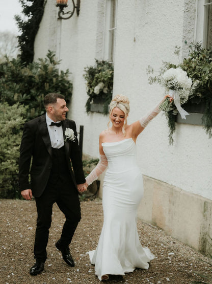 Strapless Ruched Bodice Mermaid Wedding Dress